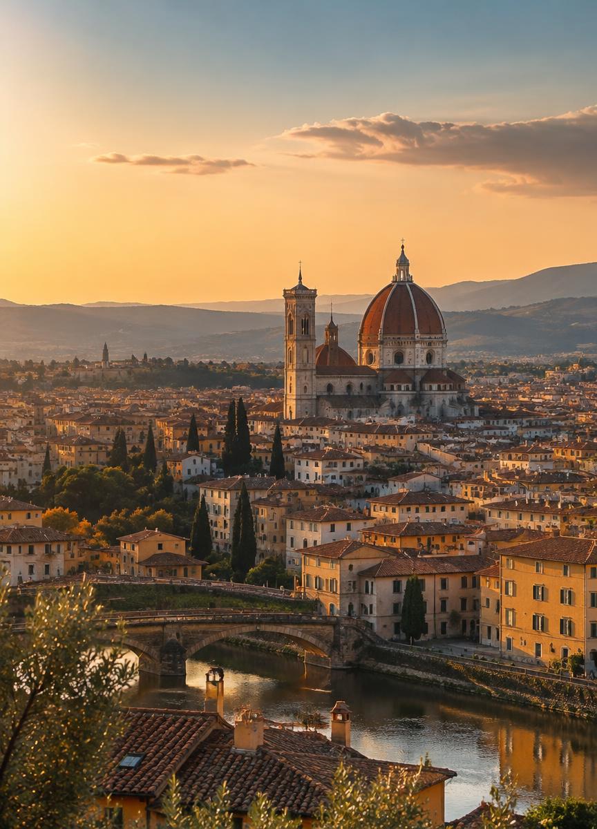 Atardecer sobre una ciudad europea